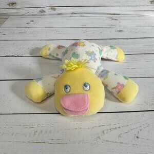 Vintage Eden Baby Duck Terry Cloth Pajamas With Lambs Plush Toy Pink Beak